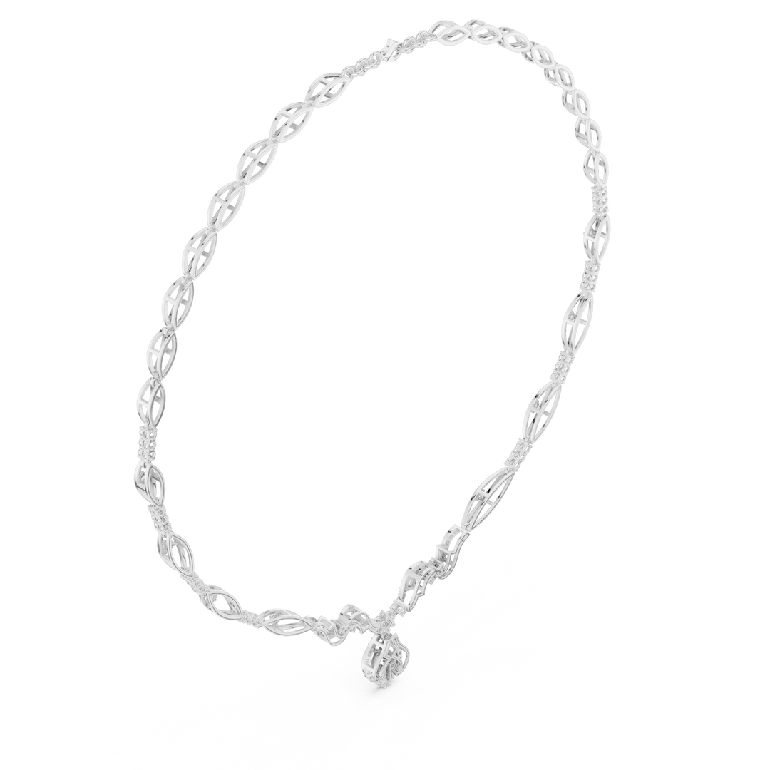 Oval Link Tassel Necklace — 1.84ct