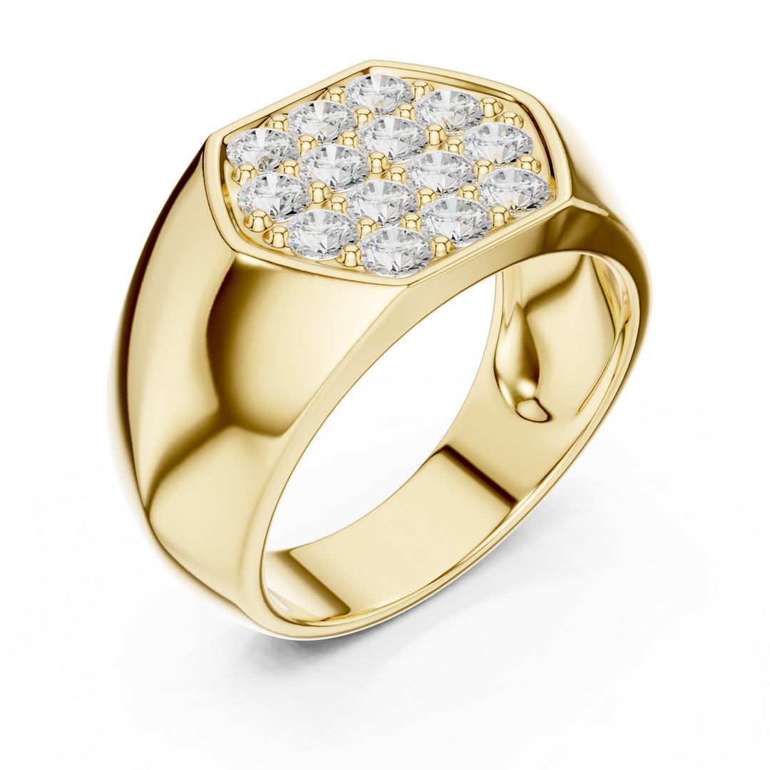 Cluster Face Mens Ring — 0.91ct