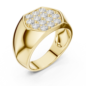 Cluster Face Mens Ring — 0.91ct