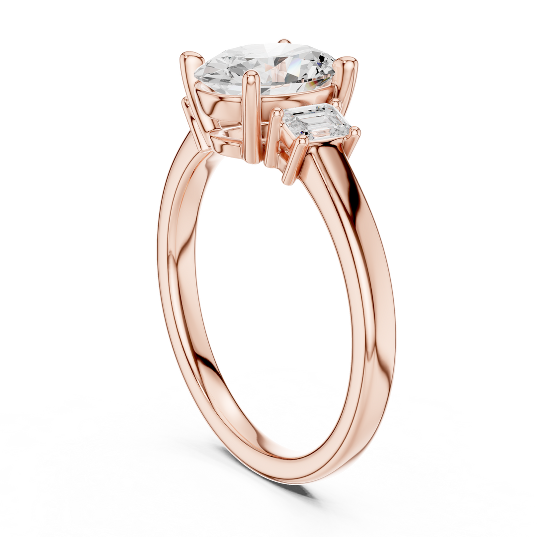 Marquette Oval Three-Stone Diamond Ring