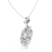 Floral Oval Drop Pendant — 7.82ct
