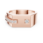 Load image into Gallery viewer, Angular Signet Mens Ring — 0.19ct

