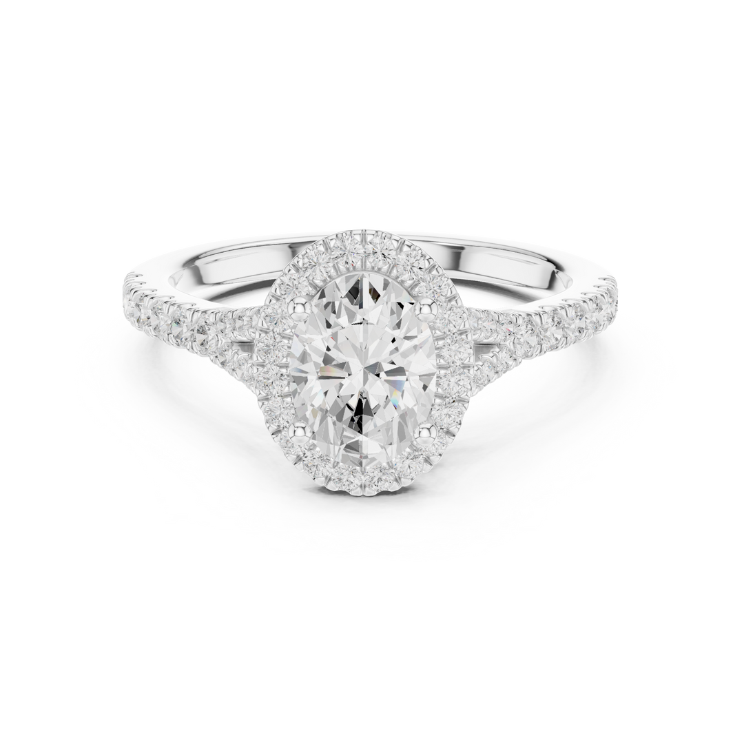 Rosette 1.00ct Oval Diamond Ring