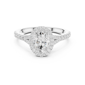 Rosette 1.00ct Oval Diamond Ring