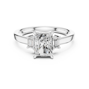 Dualité 1.50ct Radiant Diamond Ring with Emerald Accents