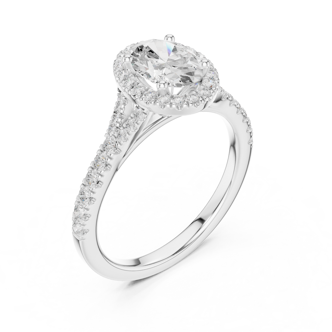 Rosette 1.00ct Oval Diamond Ring