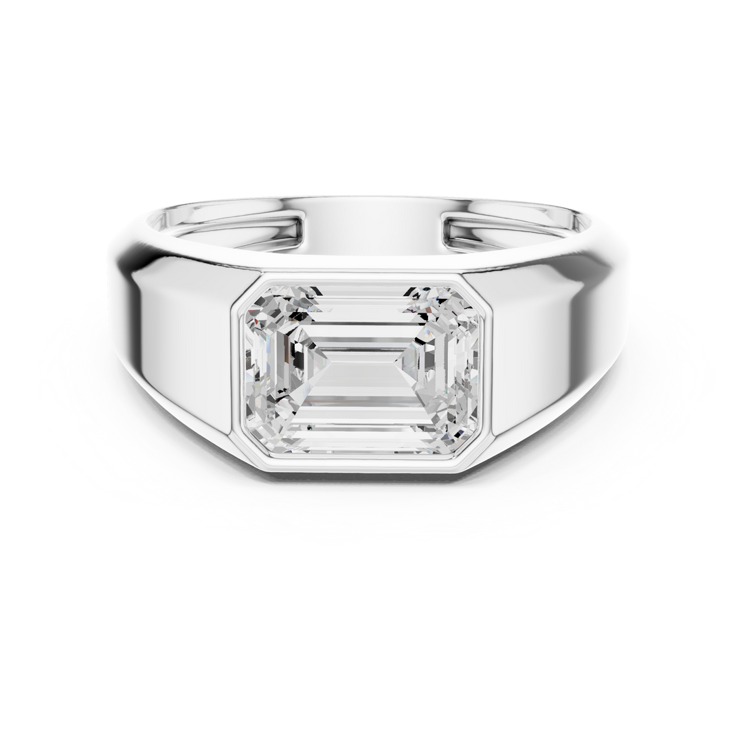 Emerald Signet Mens Ring — 1.80ct
