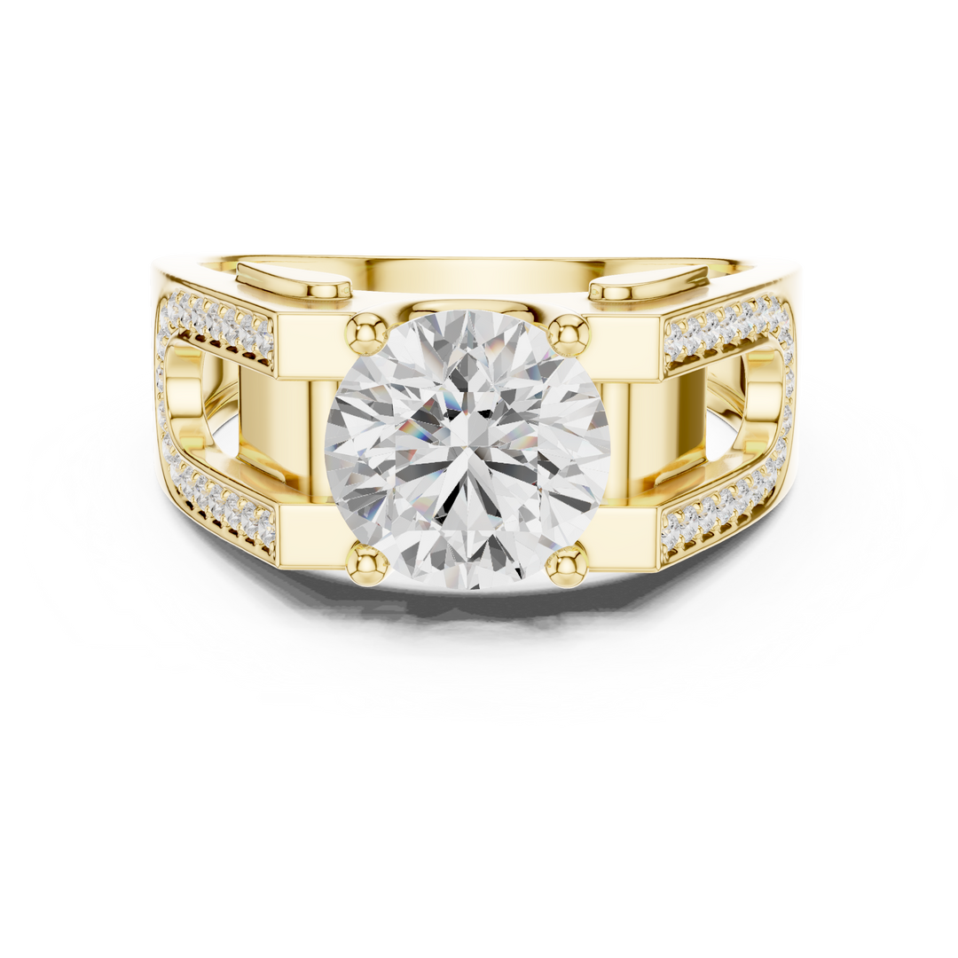 Pavé Split Shoulder Mens Ring — 1.69ct