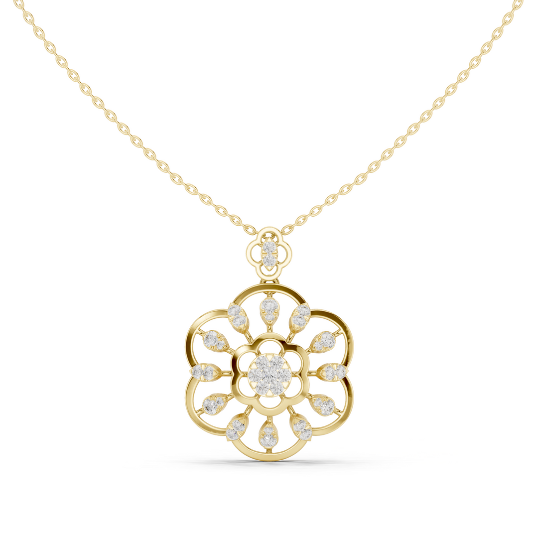 Floral Wheel Pendant — 0.84ct