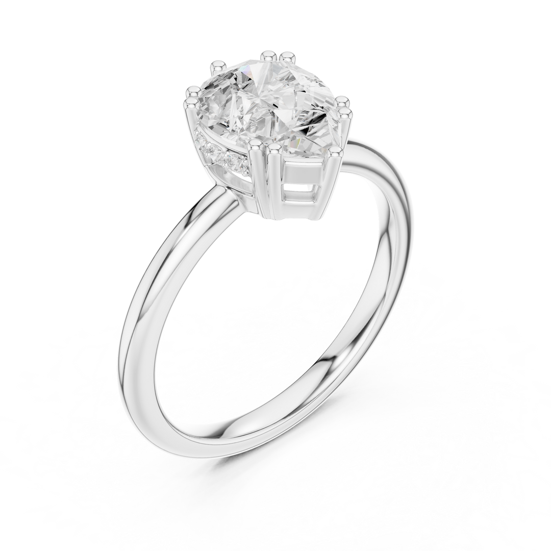 Petal Pear Shape Diamond Accent Ring