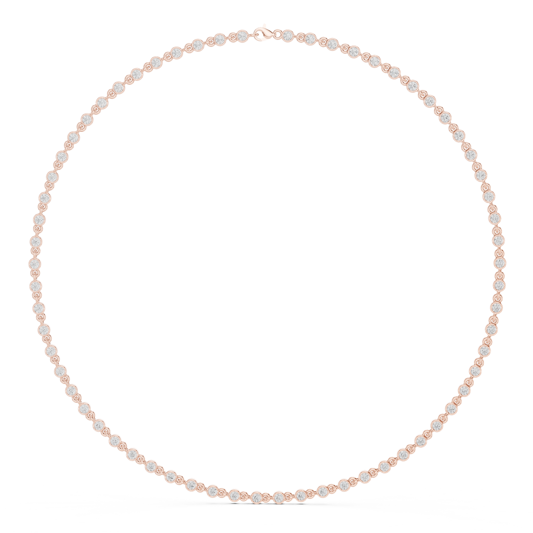 Bezel Tennis Necklace — 4.16ct