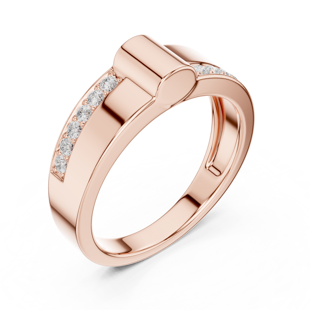 Geometric Sweep Mens Ring — 0.18ct