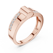 Geometric Sweep Mens Ring — 0.18ct