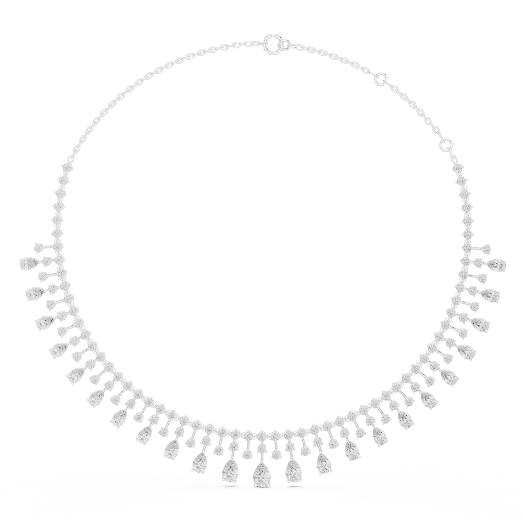 Grand Pear Fringe Necklace — 13.54ct