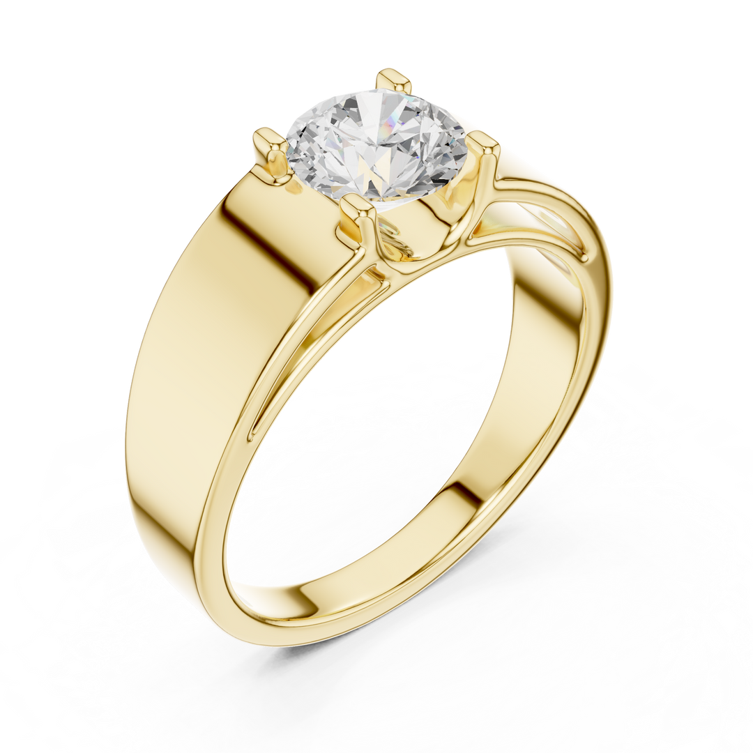 Classic Solitaire Mens Ring — 0.95ct