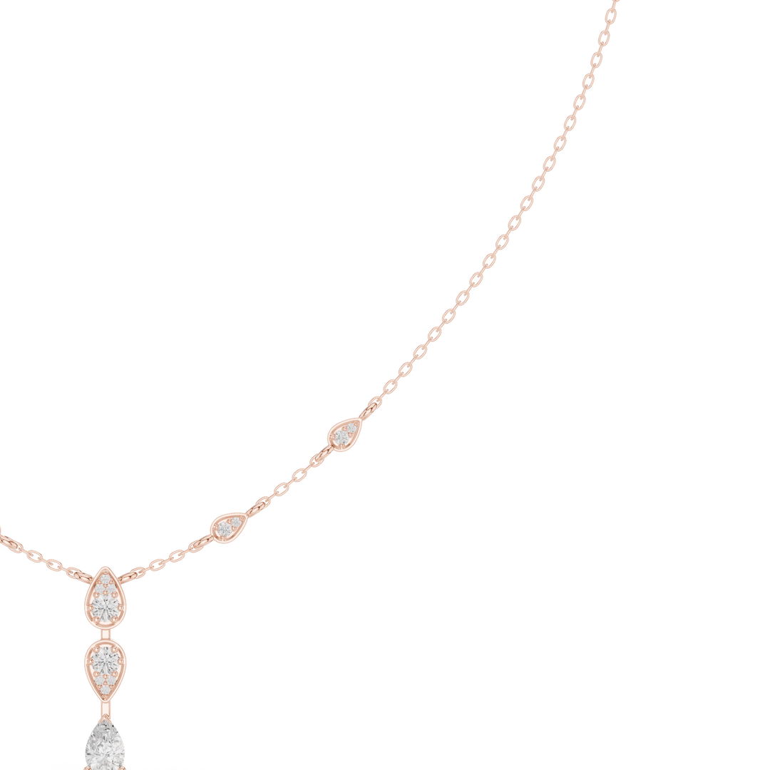 Pear Cluster Drop Necklace — 0.64ct