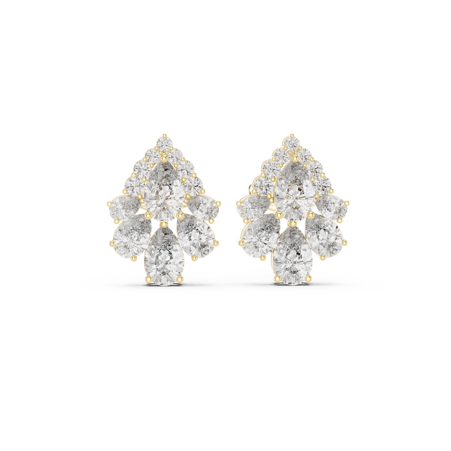 Marigold Diamond Halo Stud Earrings