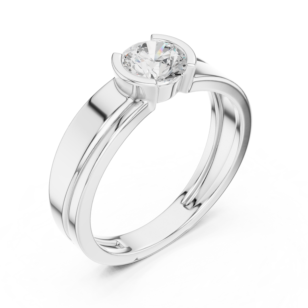 Tapered Channel Mens Ring — 0.50ct
