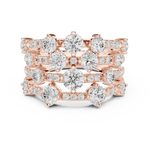 Load image into Gallery viewer, Golden Crown Multi-Row Diamond Cocktail Ring
