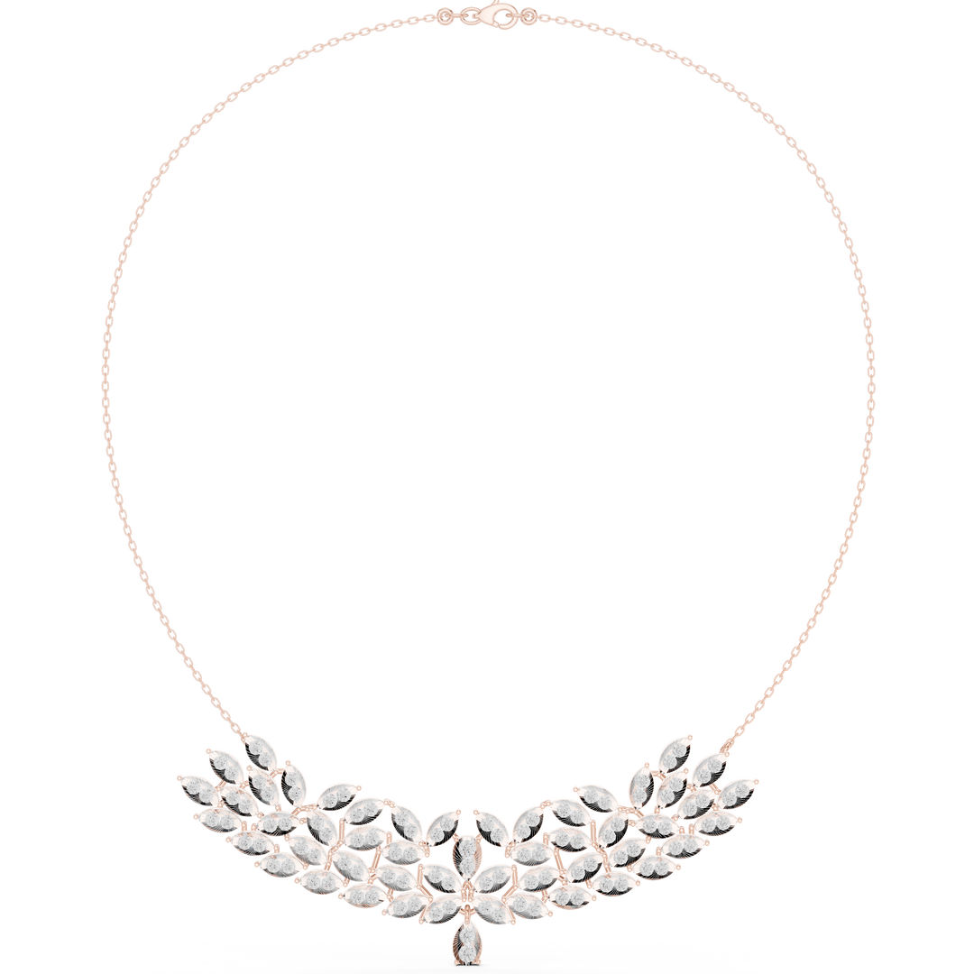Peacock Fan Choker Necklace — 4.24ct