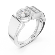 Channel Shoulder Mens Ring — 1.21ct