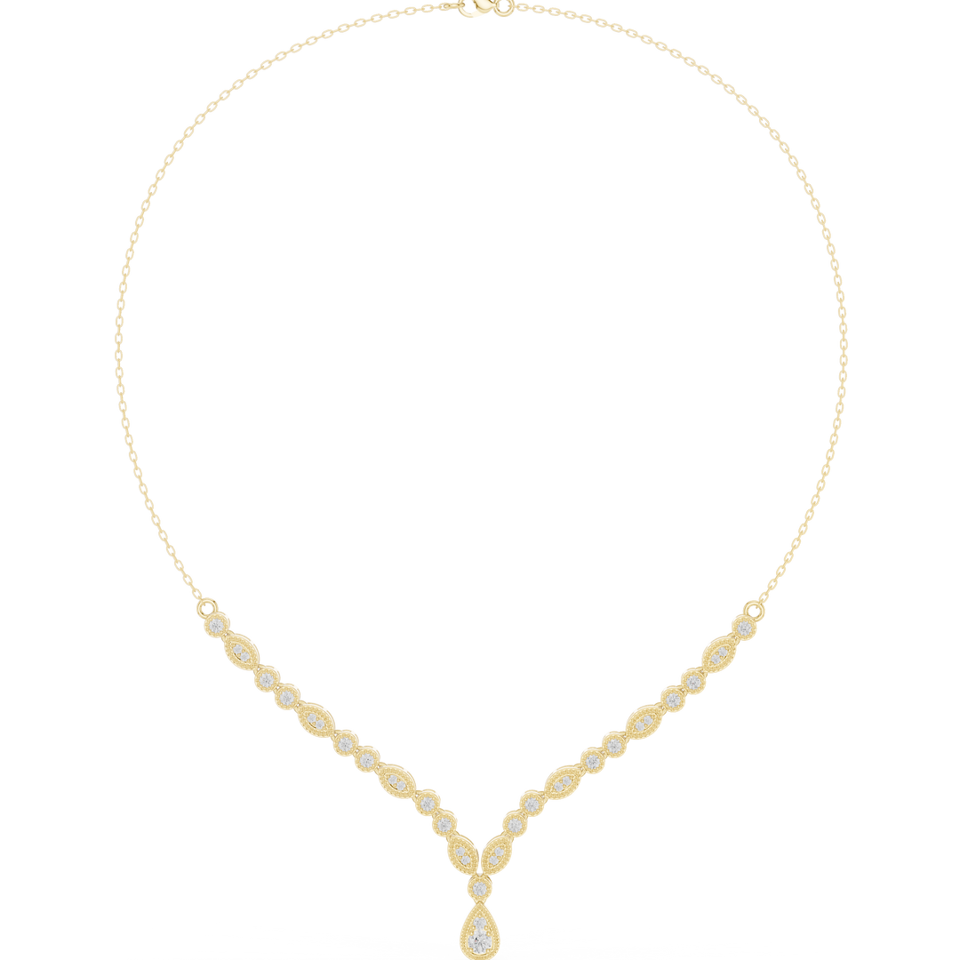 Floral Cluster Y Necklace — 1.14ct