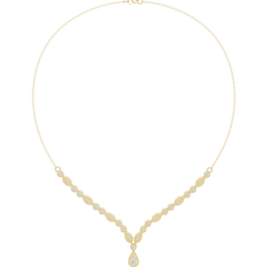 Floral Cluster Y Necklace — 1.14ct