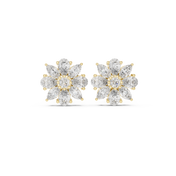 Fleur Diamond Halo Stud Earrings