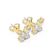 Camellia Diamond Halo Stud Earrings