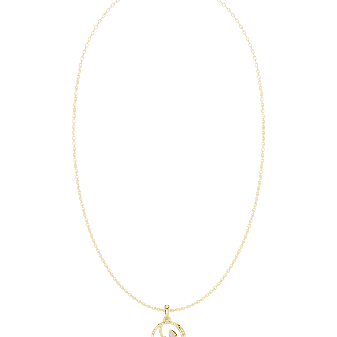 Open Circle Pendant Necklace — 0.09ct