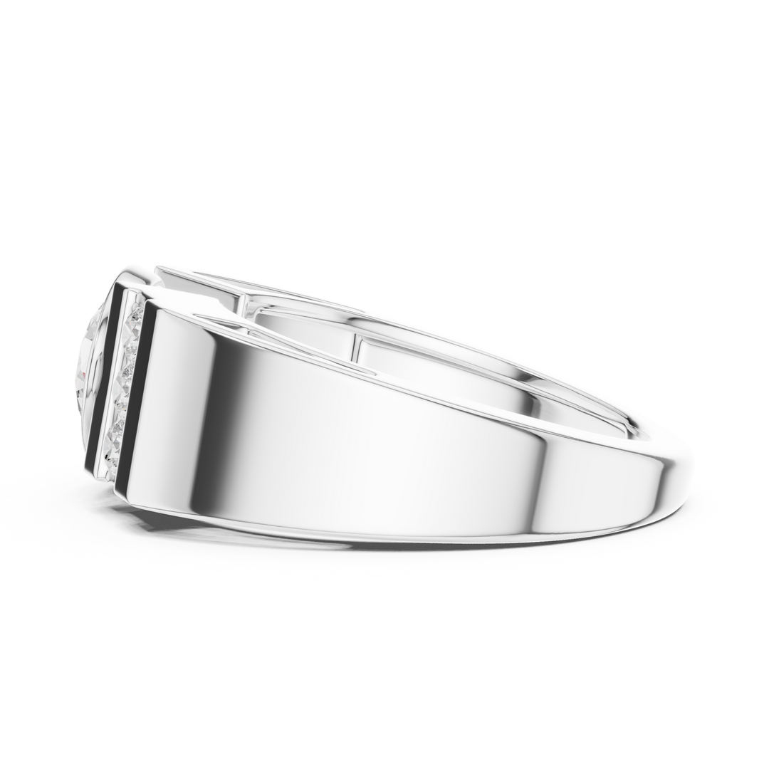 Channel Shoulder Mens Ring — 1.21ct