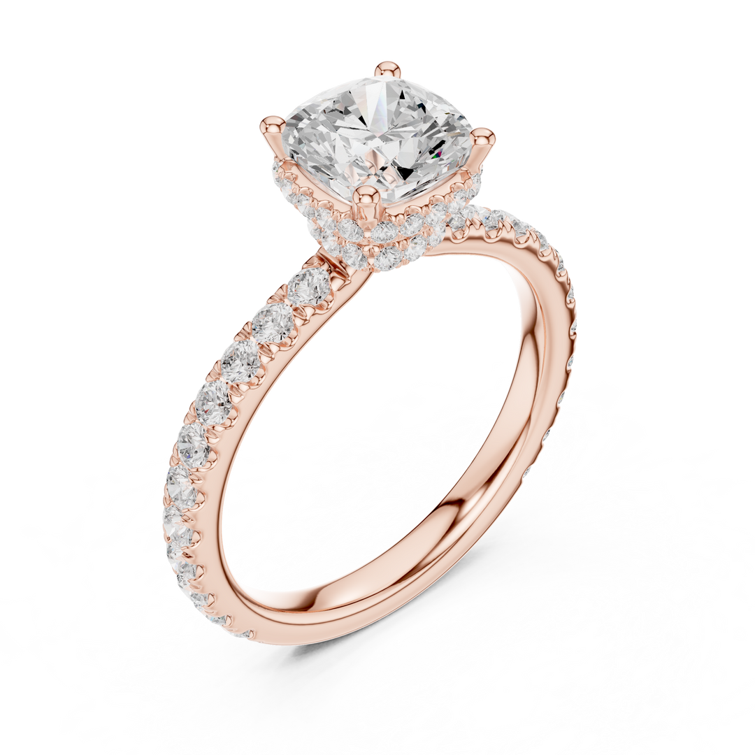 Celeste 1.50ct Cushion Diamond Halo Engagement Ring