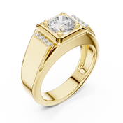 Diamond Signet Mens Ring — 1.08ct