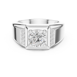 Load image into Gallery viewer, Diamond Signet Mens Ring — 1.08ct
