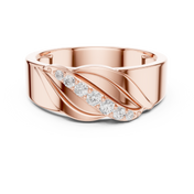 Graduated Diagonal Mens Ring — 0.14ct