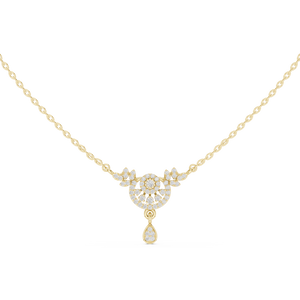 Floral Teardrop Drop Pendant — 0.29ct