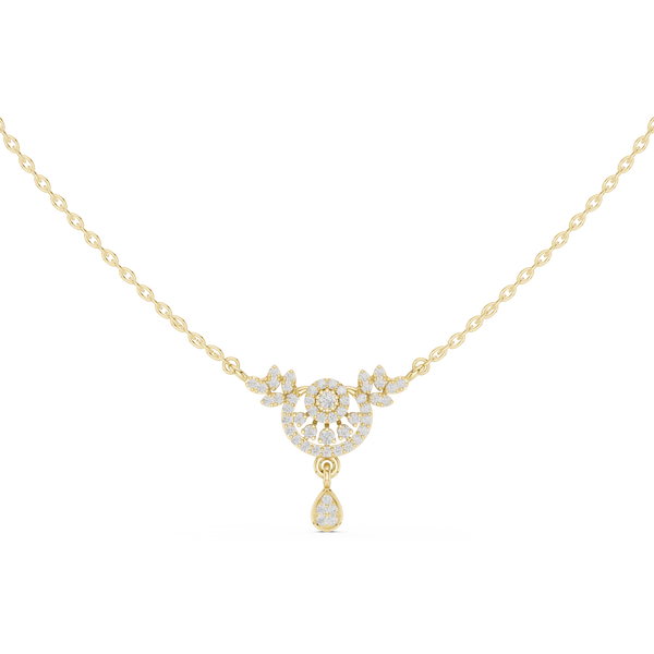 Floral Teardrop Drop Pendant — 0.29ct