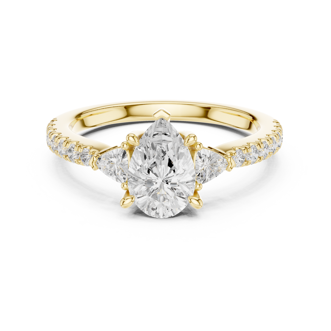 Dewdrop Pear Cut Diamond Ring