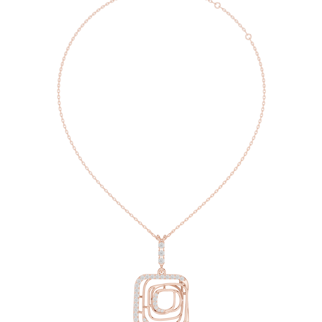 Square Spiral Pendant Necklace — 0.47ct