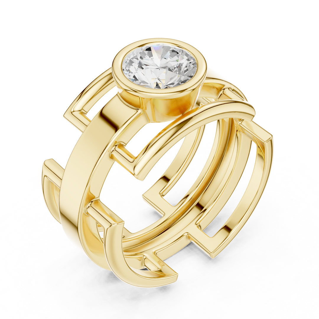 Crown Edge Mens Ring — 1.00ct