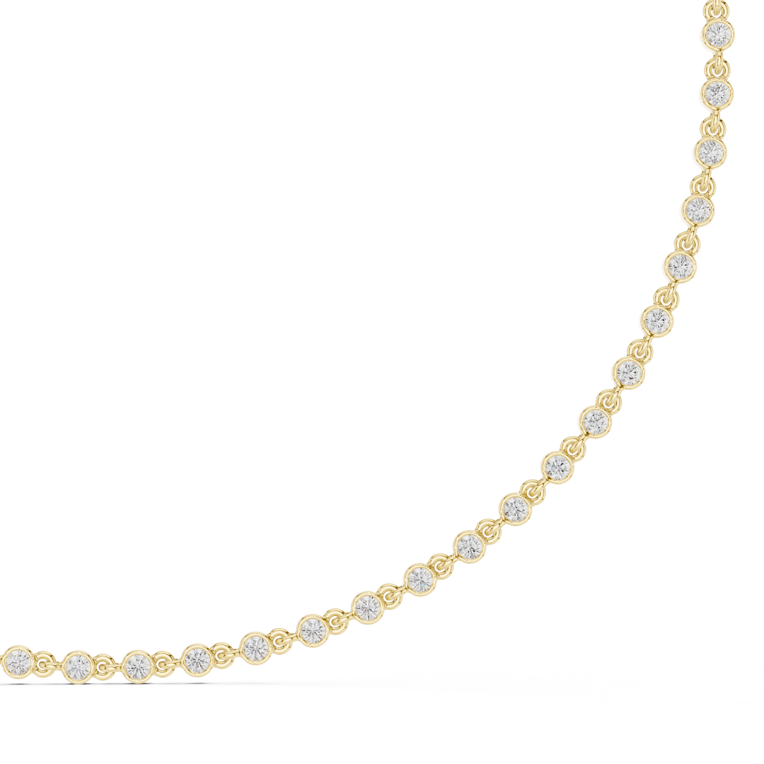 Bezel Tennis Necklace — 4.16ct