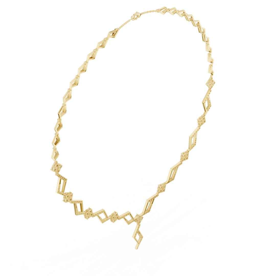 Geometric Chain Station Necklace — 2.95ct