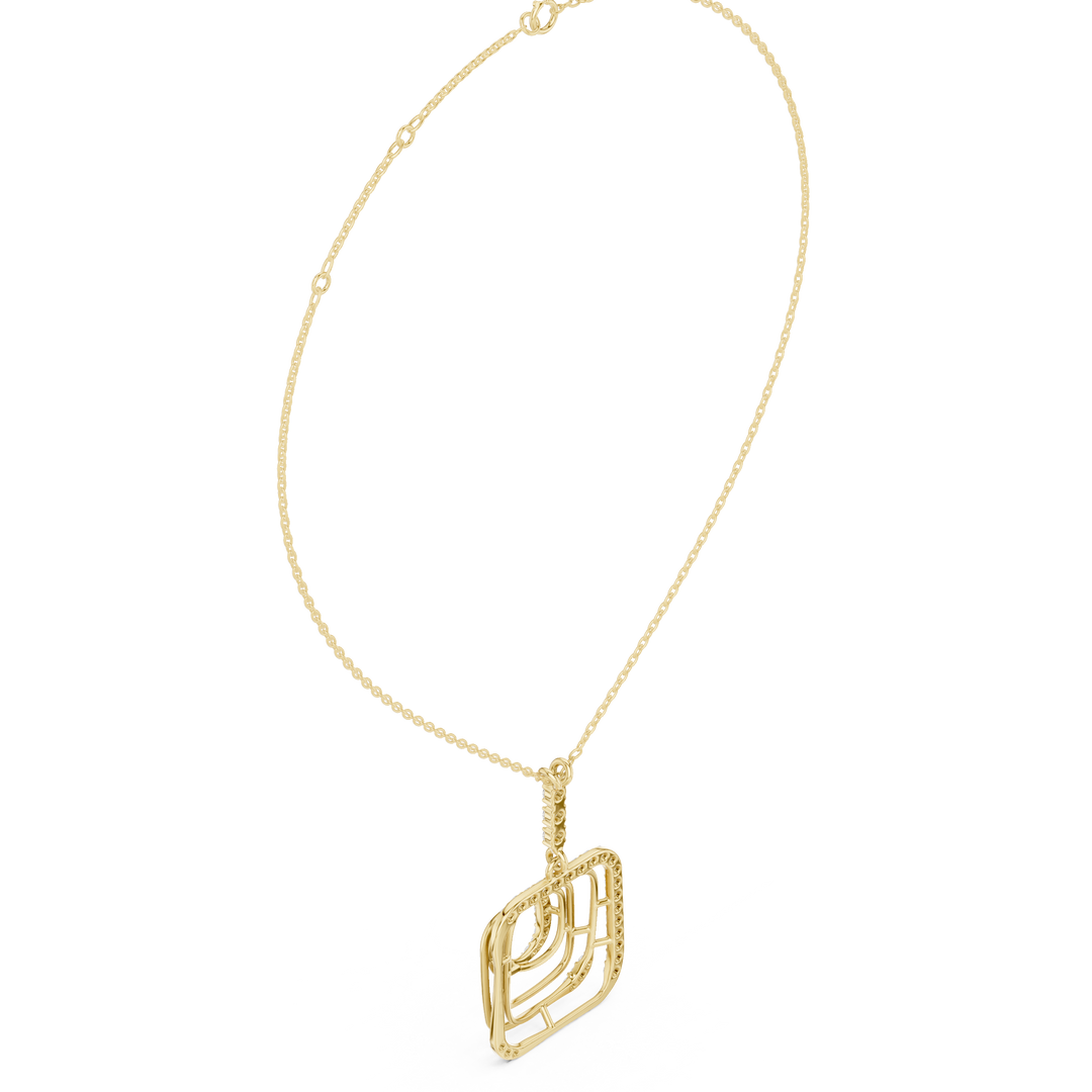 Square Spiral Pendant Necklace — 0.47ct