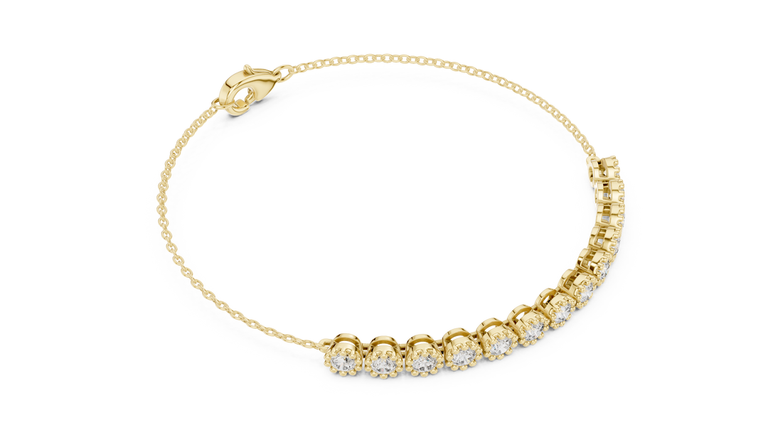 Diamond Cluster Charm Bracelet — 1.43ct