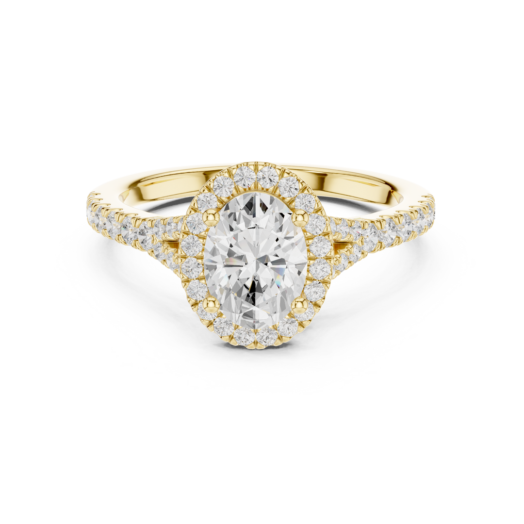 Rosette 1.00ct Oval Diamond Ring