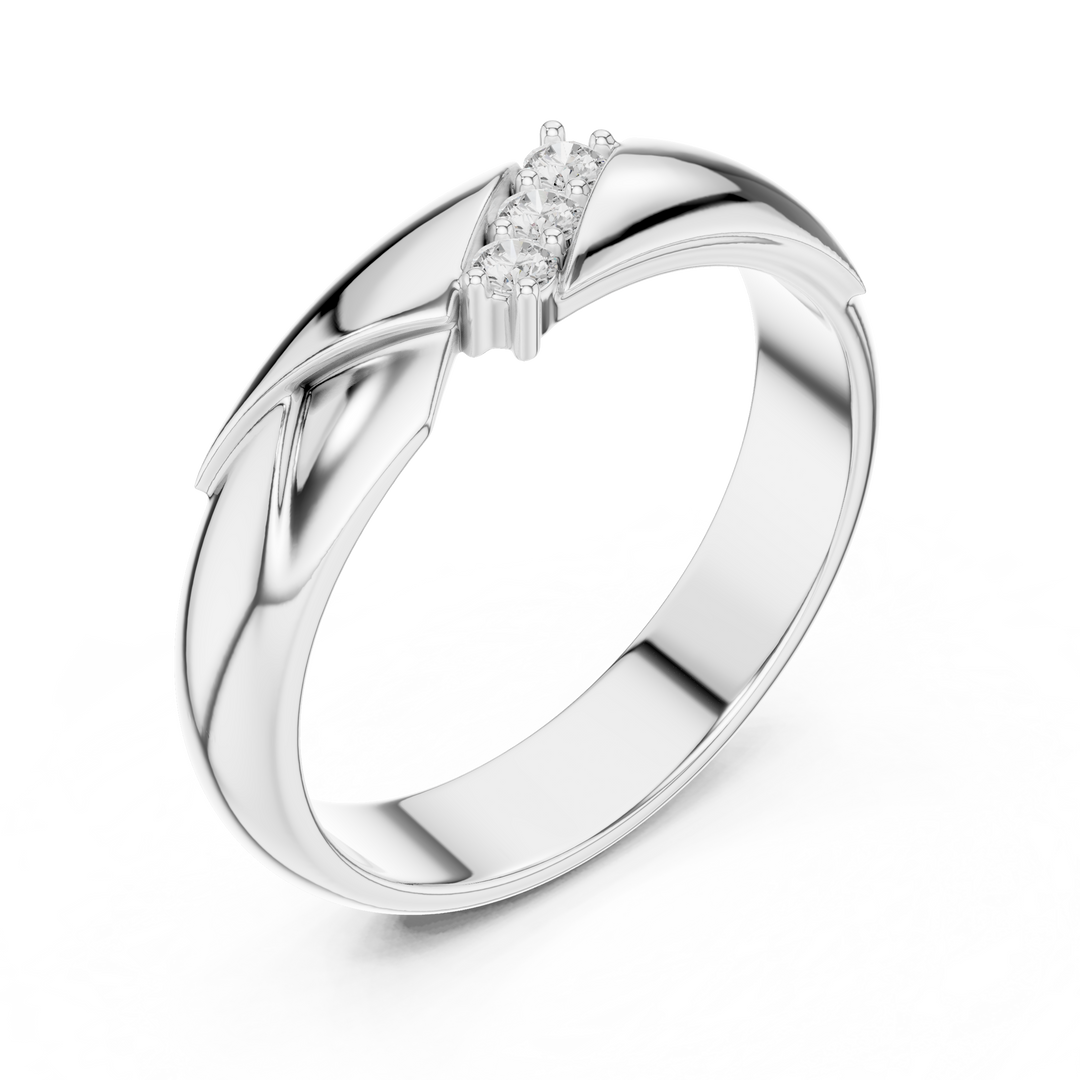 Graduated Trio Mens Ring — 0.08ct