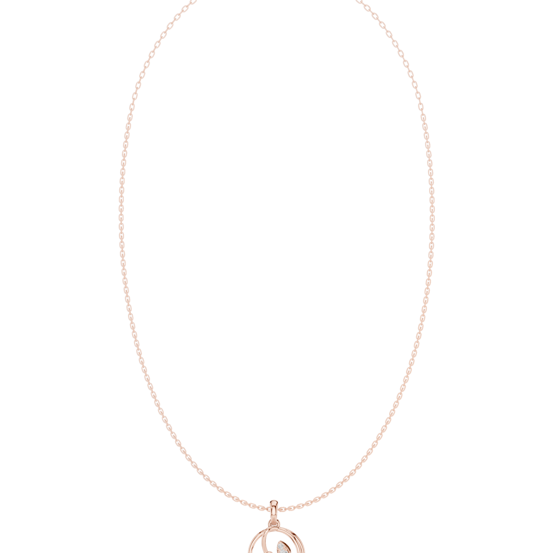 Open Circle Pendant Necklace — 0.09ct