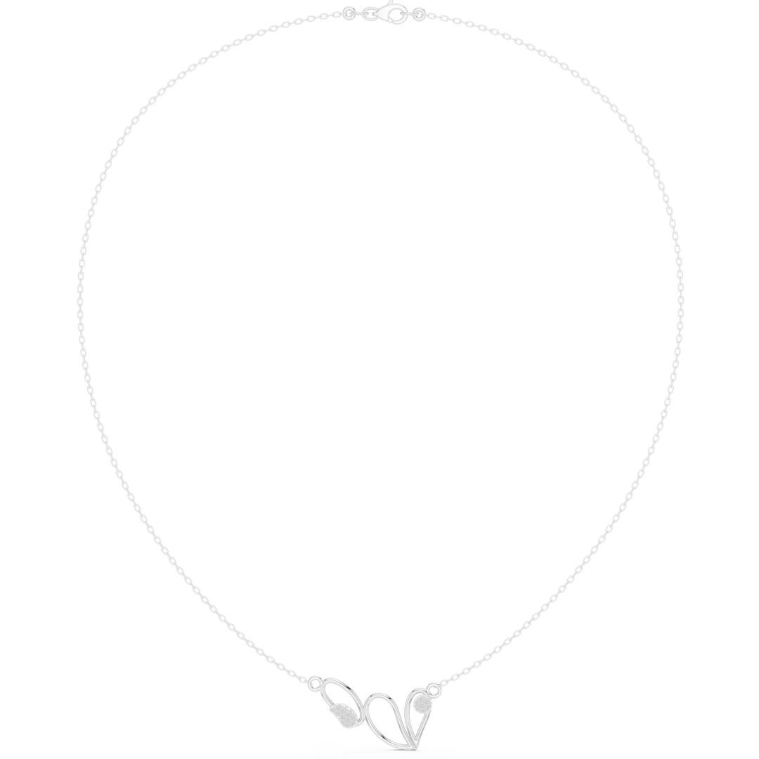 Open Heart Wirework Necklace — 0.09ct