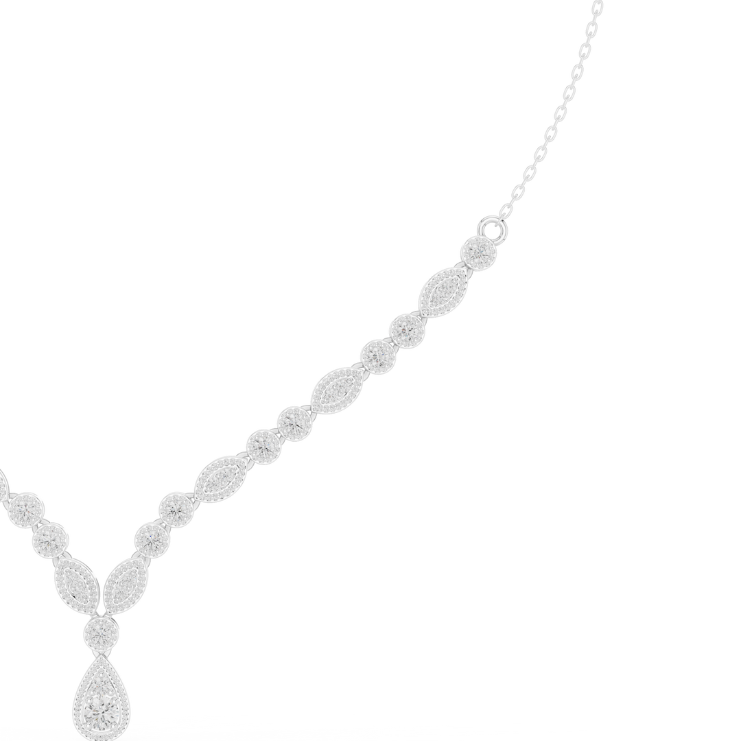 Floral Cluster Y Necklace — 1.14ct