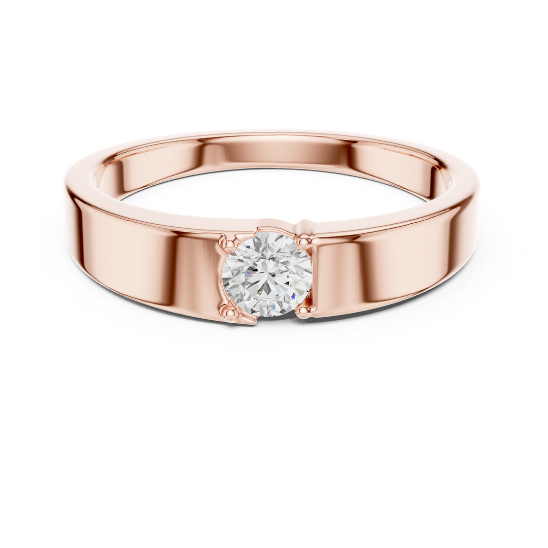 Tapered Solitaire Mens Ring — 0.30ct